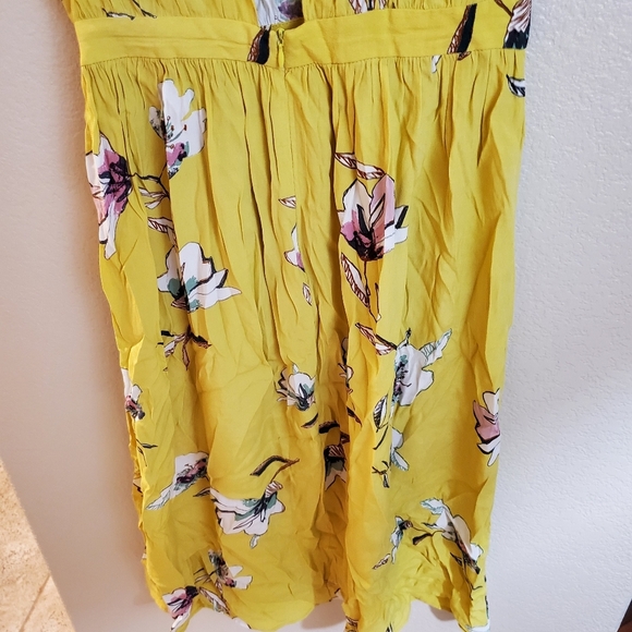 Zara Basic Yellow Floral Sleeveless Boho Summer Spring Midi Dress - Picture 6 of 7